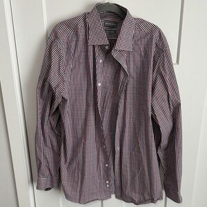 Michael Kors Red and Blue Checkered Casual Shirt